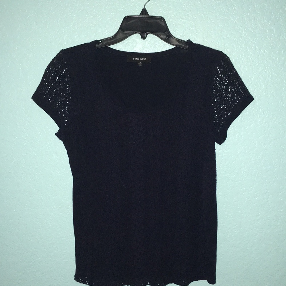 Navy blue laced top